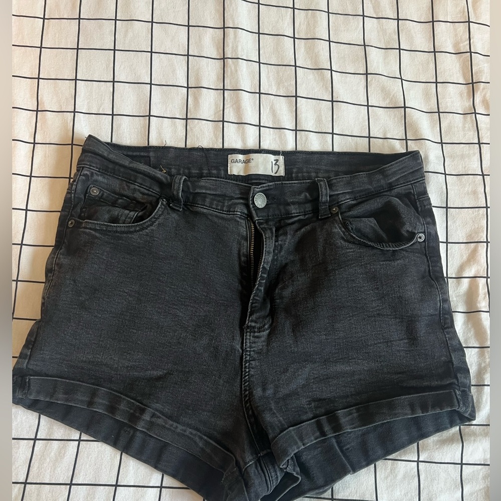 Black jean shorts